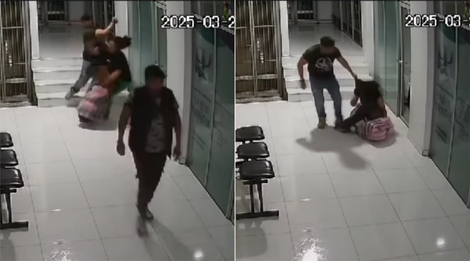 Imágenes del video de seguridad que se difundió por RRSS, donde se demuestra la agresión investigada.