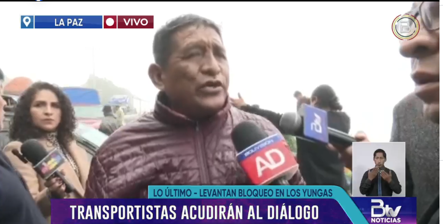 Transporte interprovincial de los Yungas declara cuarto intermedio en el bloqueo y acude al diálogo