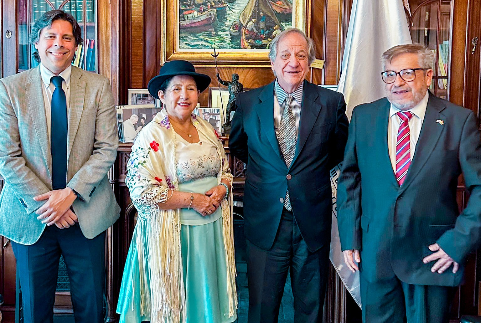 Ministra de Relaciones Exteriores, Celinda Sosa en la reunión con el Secretario General de la ALADI, Sergio Abreu. Foto: Aladi