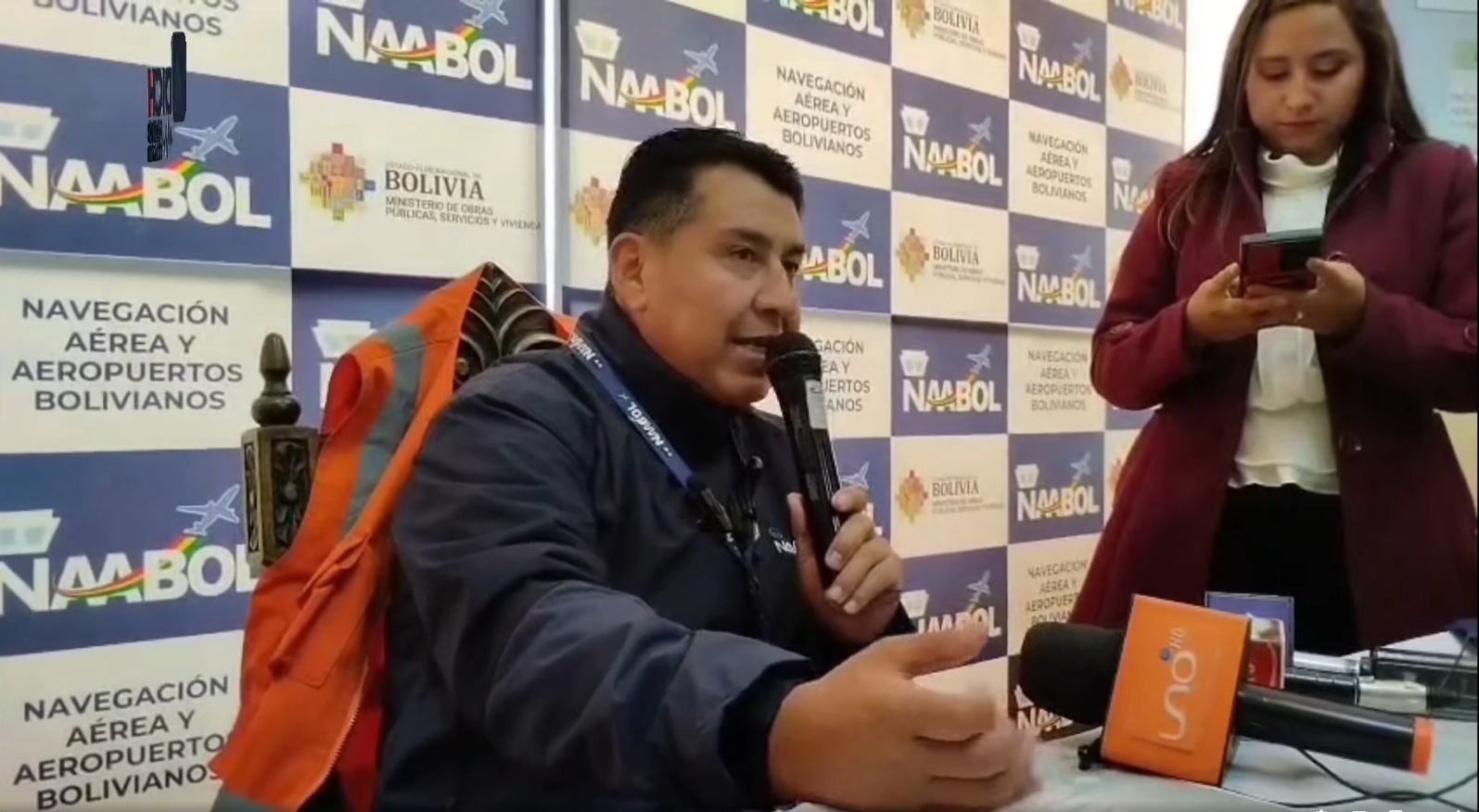 Director de Navegación Aérea y Aeropuertos Bolivianos (Naabol), Elmer Pozo. Captura: Adich Radio