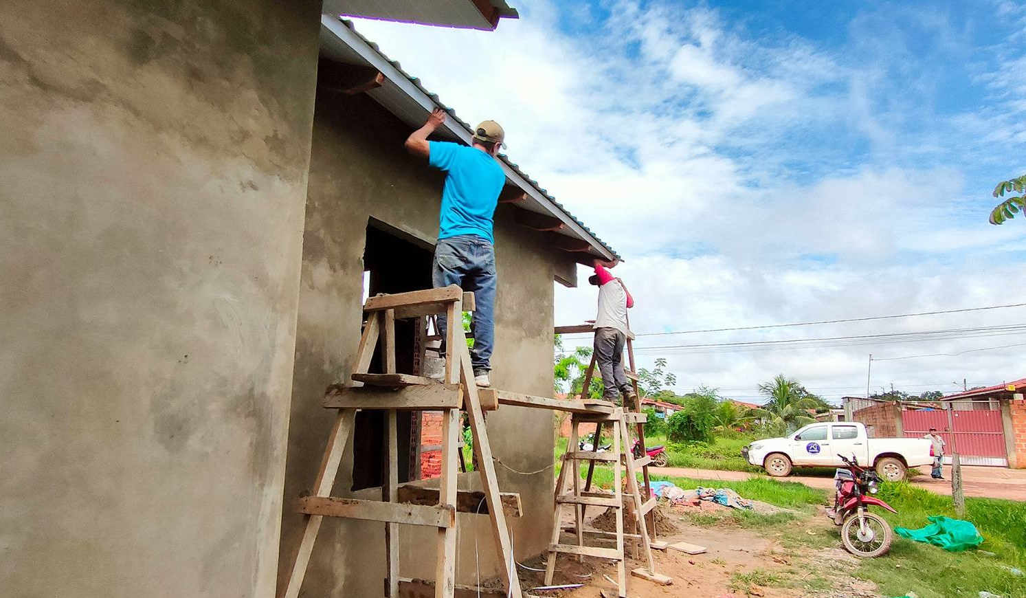Construcción de una vivienda social. Foto: Aevivienda