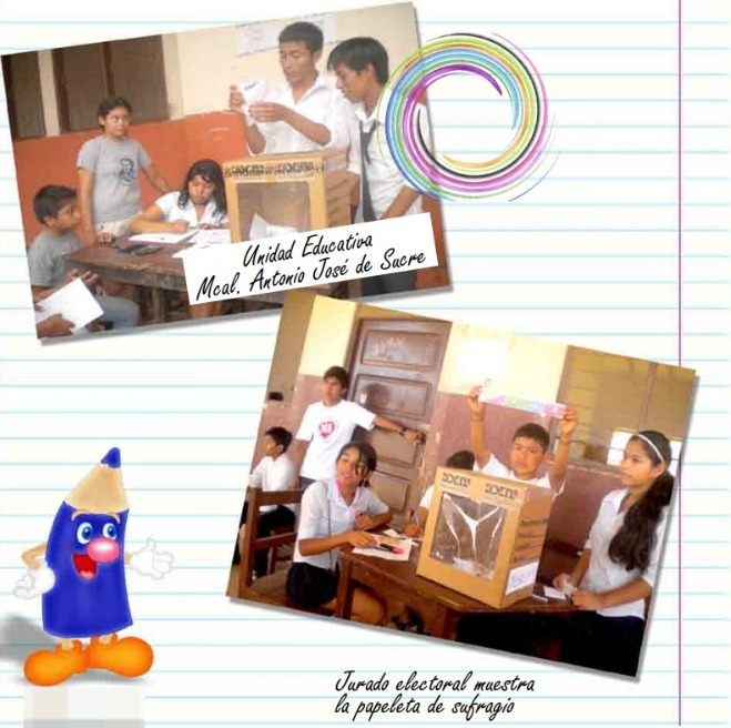 Cartilla informativa para conformación de gobierno estudiantiles, imagen del SIFDE Beni. Captura: OEP