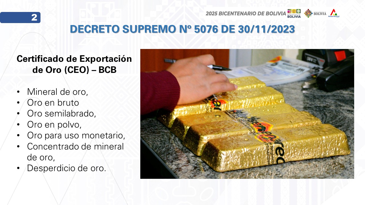 Ventanilla Única de la Aduana permite obtener el Certificado de Exportación de Oro en minutos