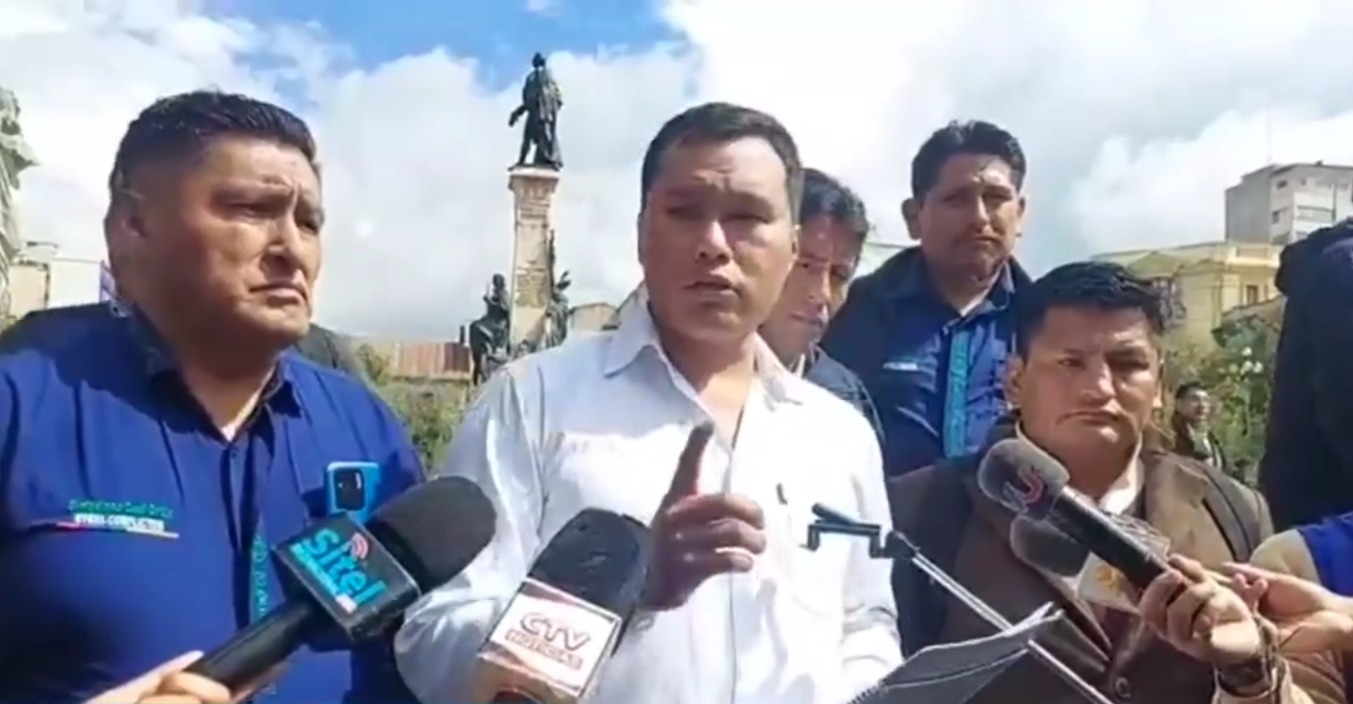 Emilio Huanca, secretario de actas de la Federación Departamental de Comunidades Interculturales de La Paz. Captura: VosTv