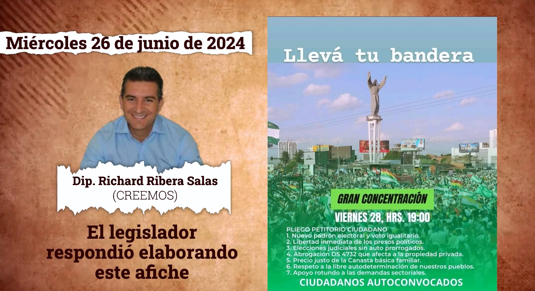 Aprehenden a diputado Richard Ribera, lo contactaron para preparar discurso justificando golpe fallido