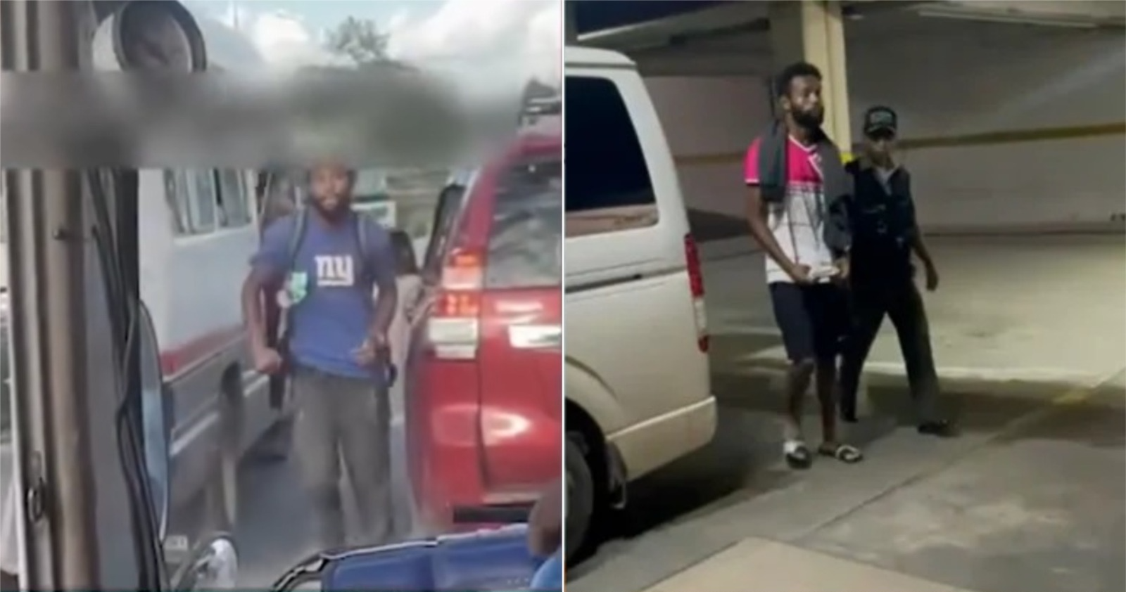 Ciudadano venezolano que amedrentaba en la vía pública de Santa Cruz fue capturado por Migración y será expulsado del país. Foto: RRSS