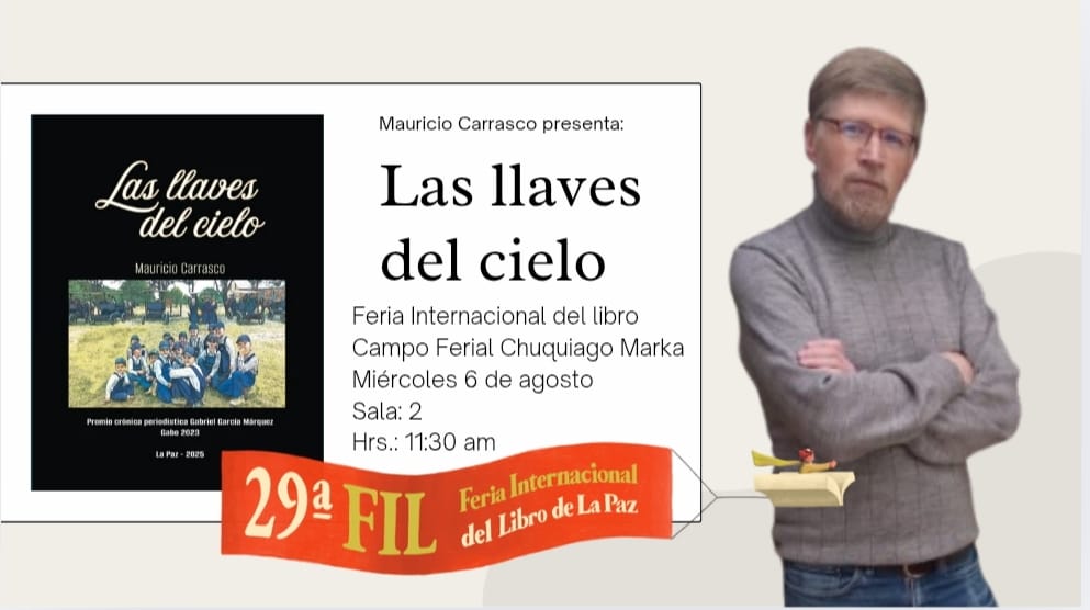 Presentan en la 29 Feria Internacional del Libro "Las Llaves del cielo" de Mauricio Carrasco