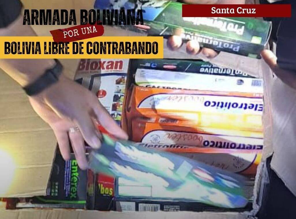 Armada incauta en Santa Cruz medicamentos veterinarios de contrabando por Bs 35.000 