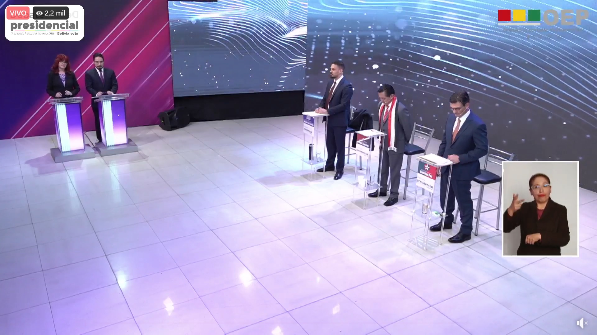 En el segundo debate del TSE participaron 3 de los 8 candidatos presidenciales