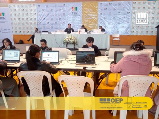 Concluye cómputo oficial de votos en Chuquisaca y PDC lidera con el 35,48%