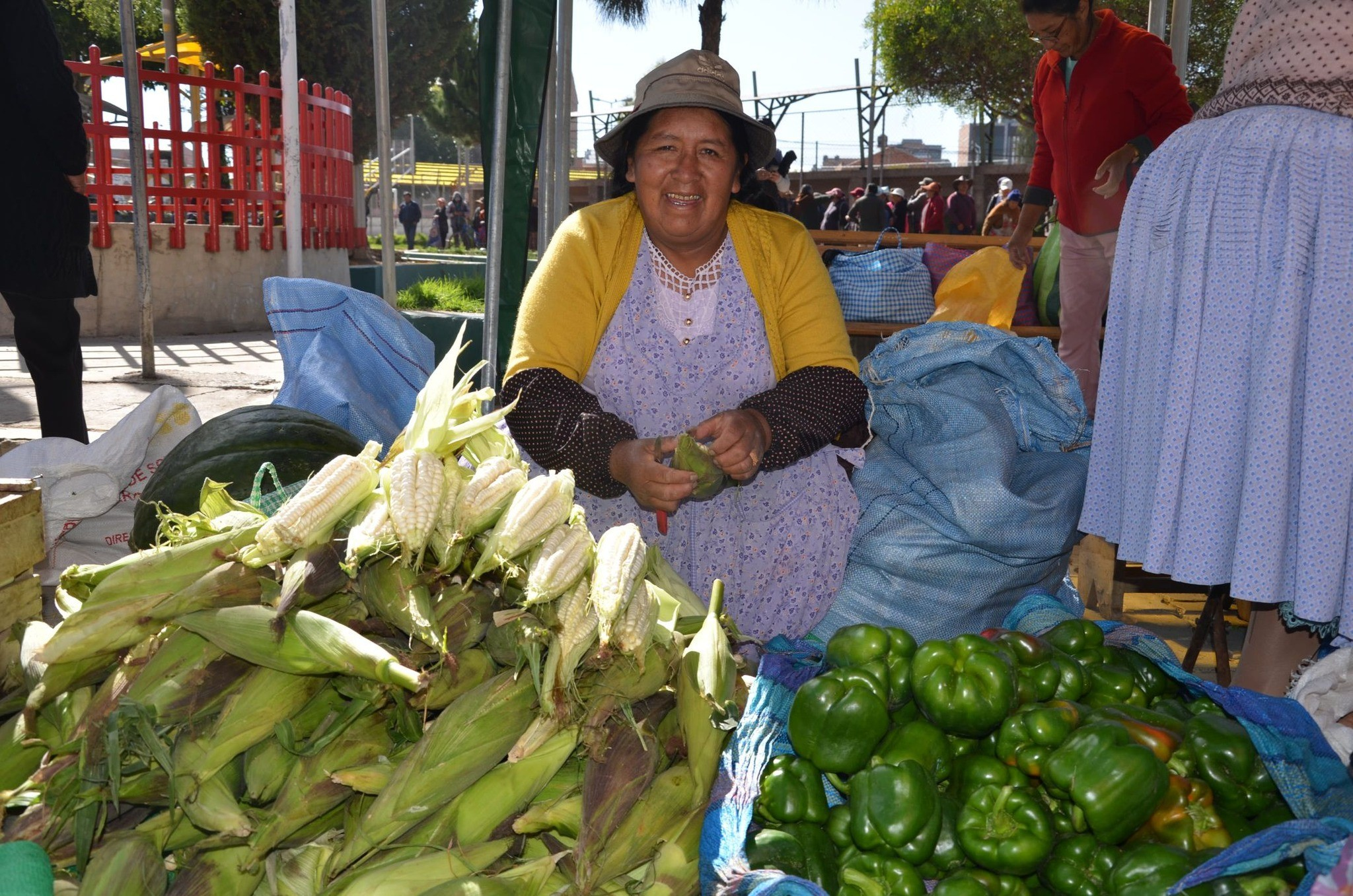 Productora en una feria "Del Campo a la Olla" realizada en 2024. Foto: Ministerio de Desarrollo Rural y Tierras