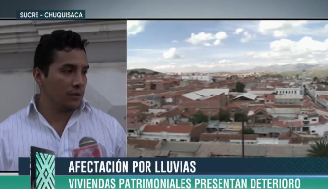Lluvias afectan a cuatro casas patrimoniales en Sucre