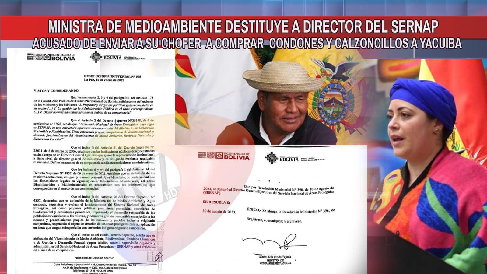 Prada asume el mando del Ministerio de Medio Ambiente y Agua y destituye al director del Sernap