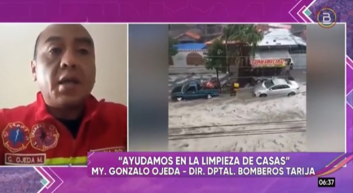 Lluvias intensas y granizada dejan calles inundadas en Tarija