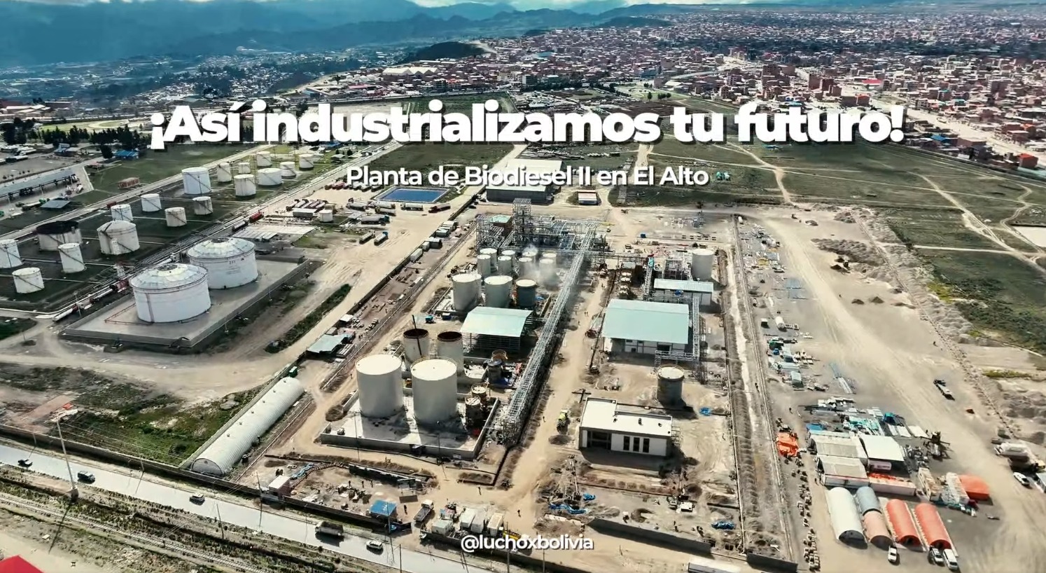 Construcción de Planta de Biodiesel II en El Alto alcanza al 84% de avance