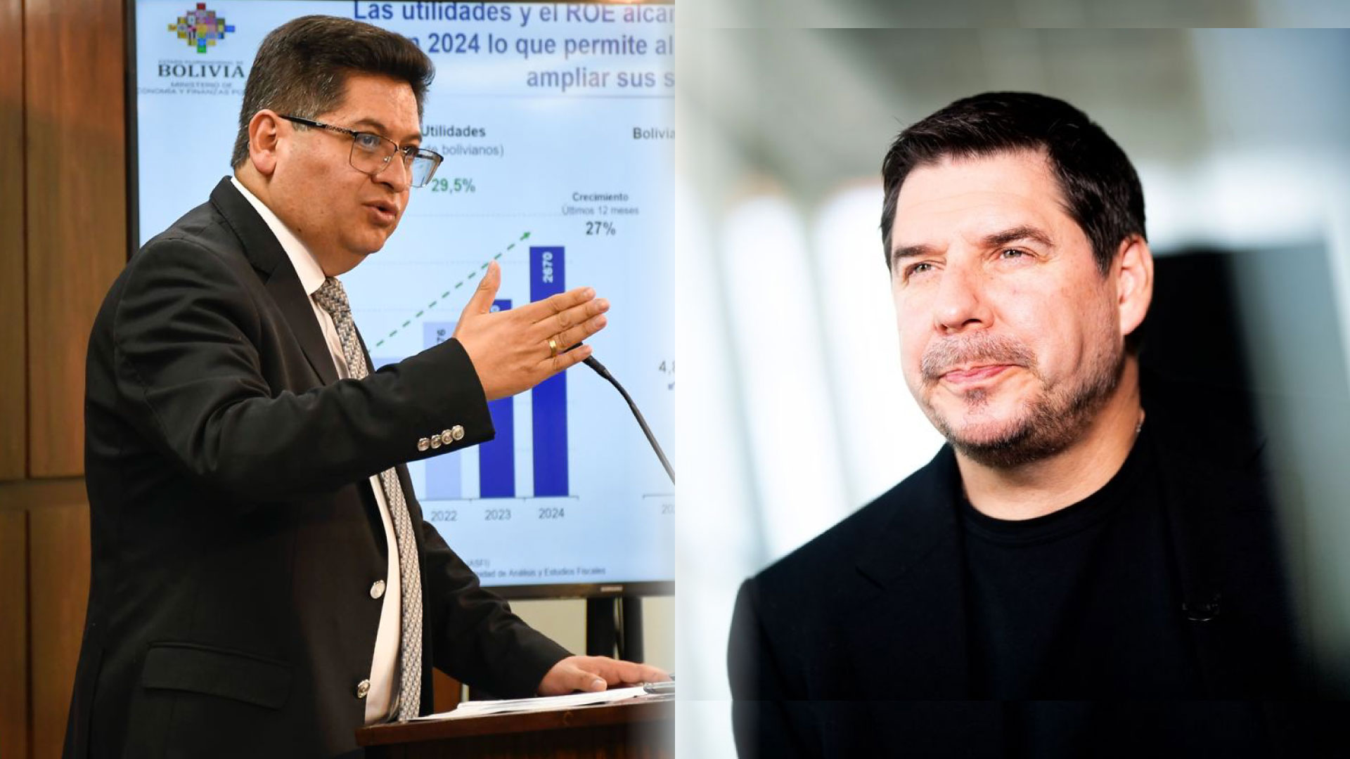 Ministro de Economía y Finanzas Públicas, Marcelo Montenegro y empresario Marcelo Claure. Foto: RRSS