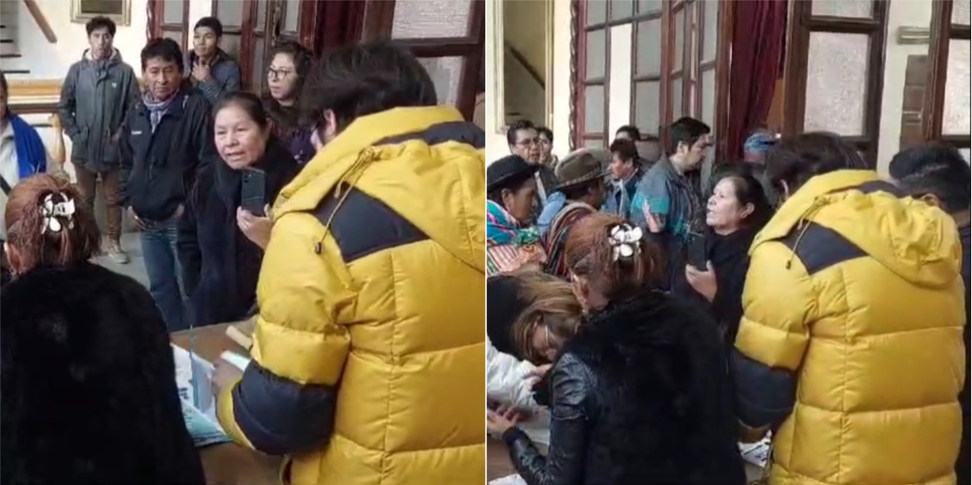 Diputada de Comunidad Ciudadana (CC), Mery Mamani Coronado, que intentaba impedir la socialización sobre el litio, Potosí. Captura: RRSS