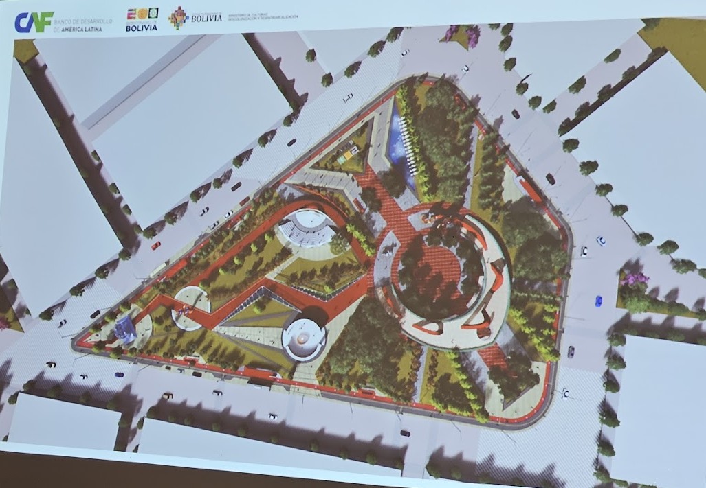 Planimetría general de la Plaza del Bicentenario de Oruro, elaborado por una consultora proyectista. Foto: RRSS