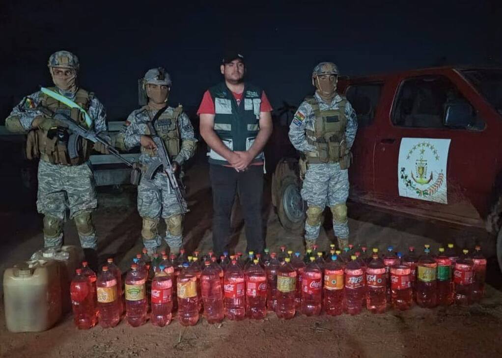 Operativo militar frustra traslado ilegal de más de 200 litros de combustible en Beni