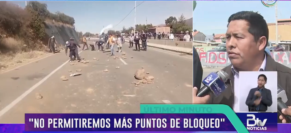 Valle Alto de Cochabamba condena bloqueos evistas por sus fines políticos