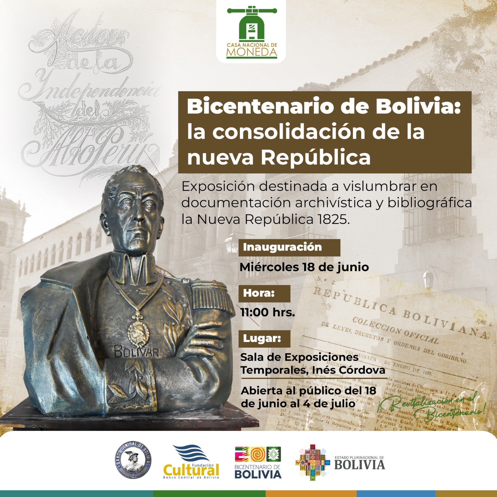 Muestra histórica en la Casa de la Moneda exhibirá documentos fundacionales de Bolivia