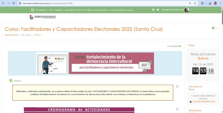 TED Santa Cruz inicia curso de formación para facilitadores y capacitadores electorales