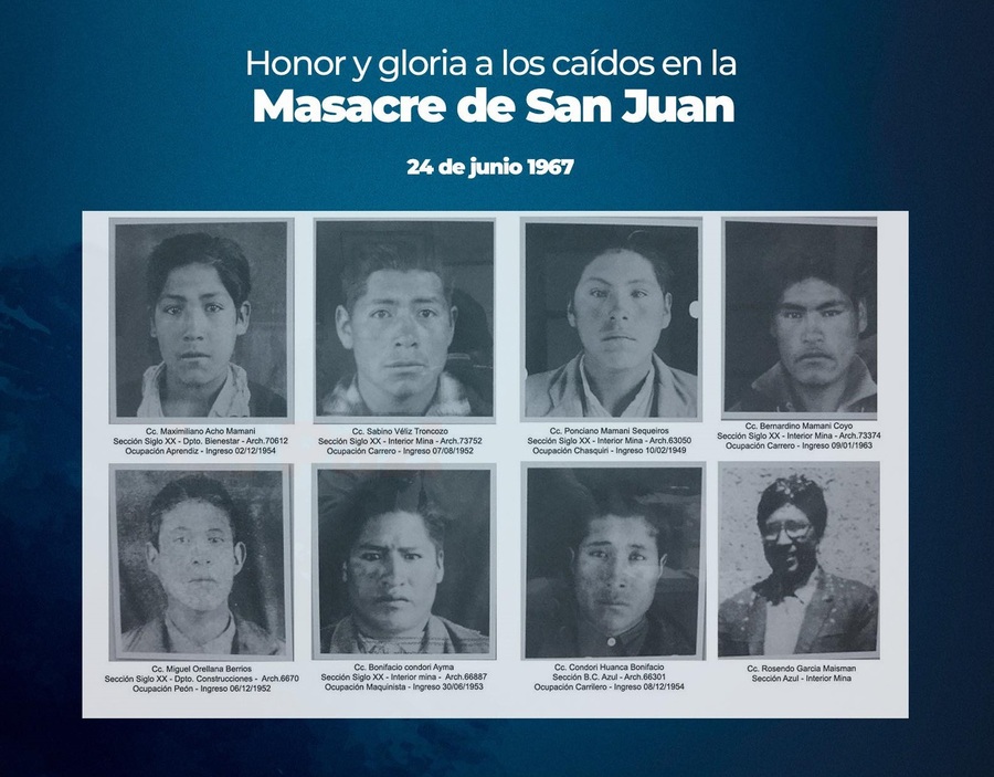 Arce rinde homenaje a los caídos en la masacre de San Juan