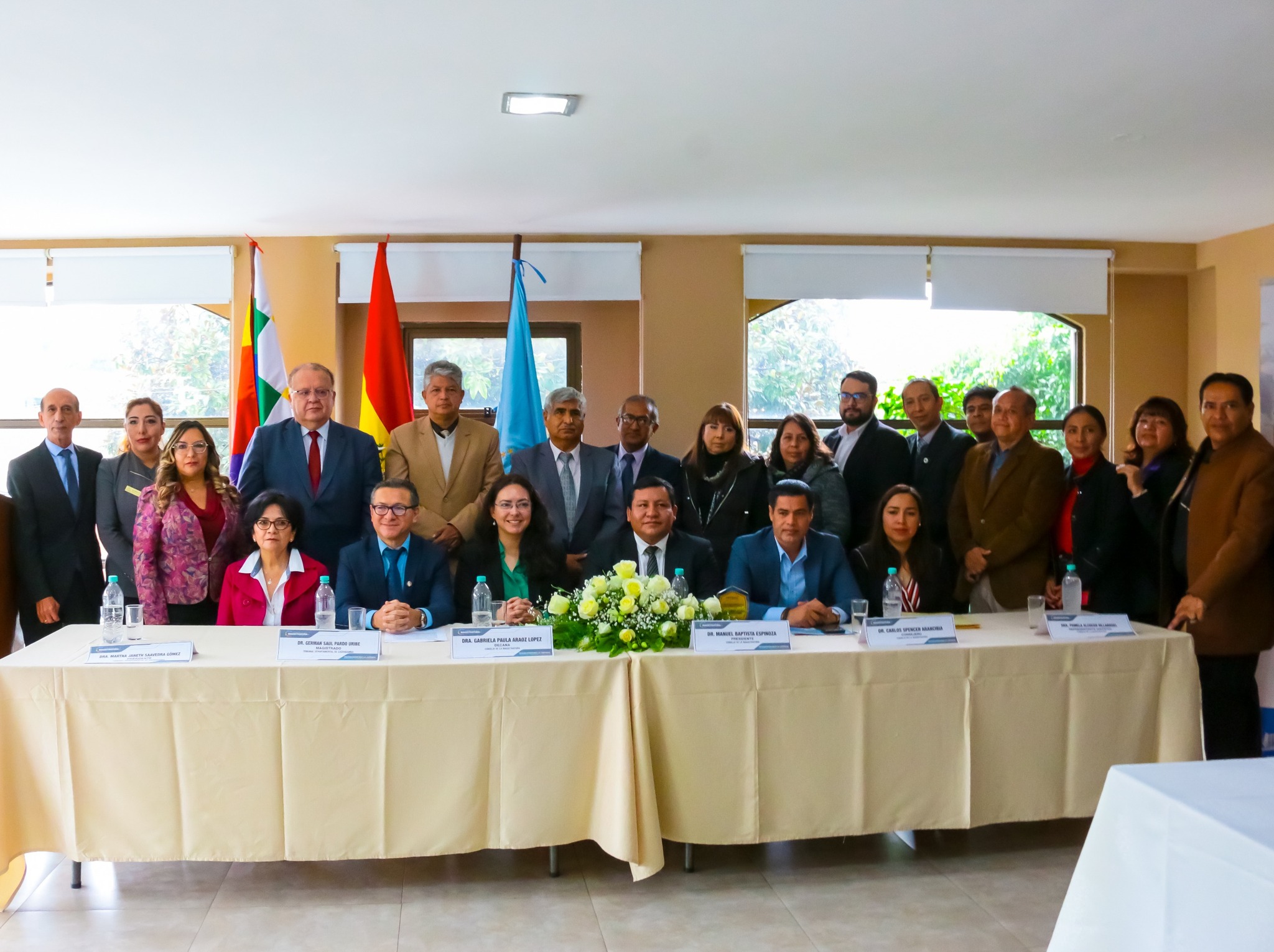 Suscripción de convenio interinstitucional entre el poder judicial y universidades de Cochabamba. Foto: AJN