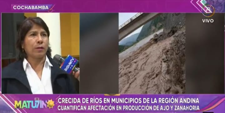 Desborde de ríos en la región andina de Cochabamba deja cultivos dañados