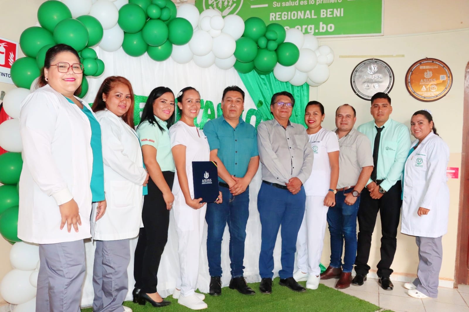 Acreditación por servicios de calidad a la Caja Bancaria Estatal de Salud de Trinidad. Foto: Asuss