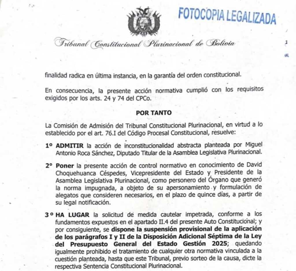 TCP suspende provisionalmente la aplicación de la disposición adicional séptima del PGE 2025