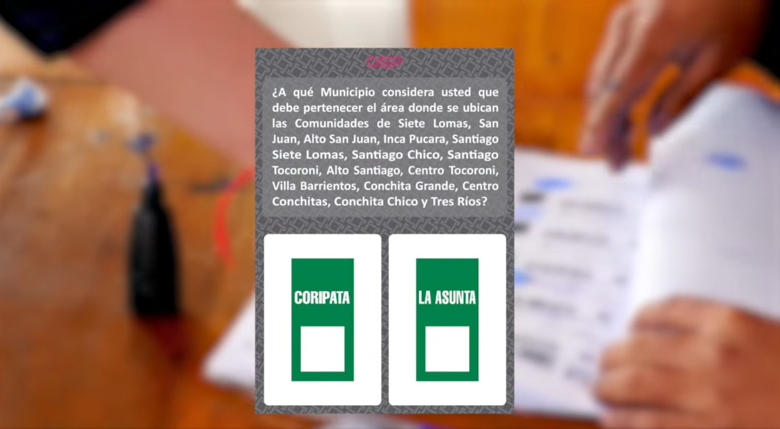 Imagen de la pregunta en la única papeleta del Referendo Intradepartamental de Límites. Captura: TED La Paz