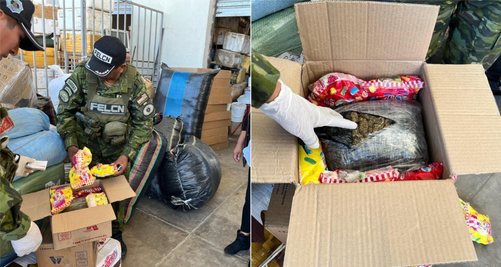 Paquetes de marihuana encontrados en operativo antidrogas realizado en Tarija. Foto: Felcn