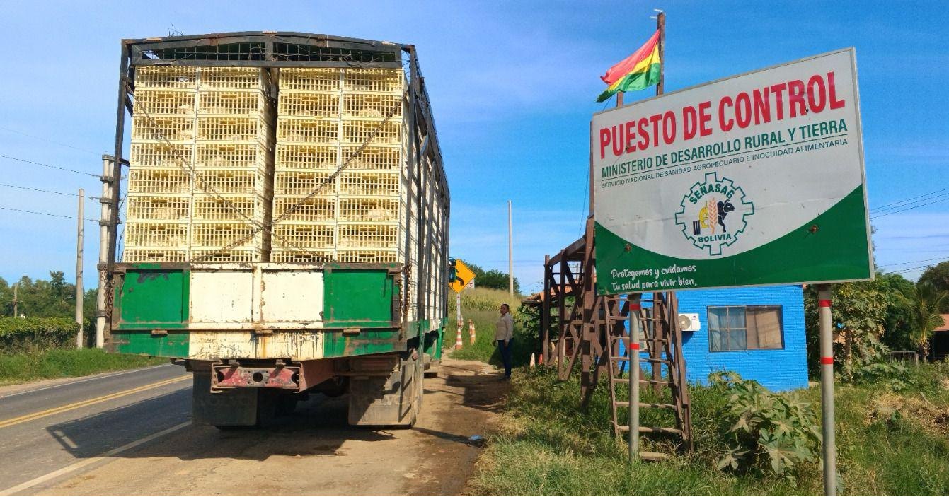 Puesto de control del Senasag (Servicio Nacional de Sanidad Agropecuaria e Inocuidad Alimentaria) en Santa Cruz. Foto: Senasag