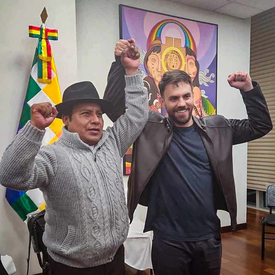 El ministro Eduardo del Castillo y el dirigente Milán Berna, binomio presidencial del MAS y del Pacto de Unidad