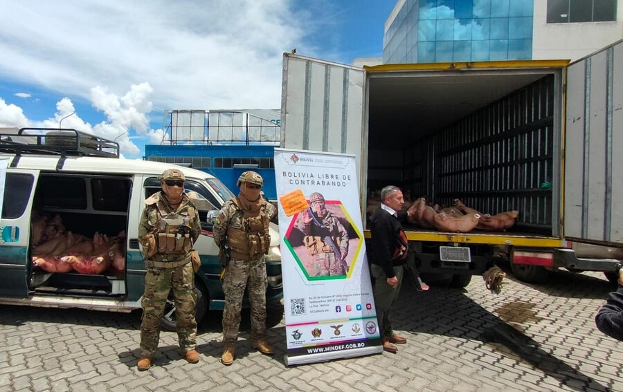Decomisan más de 100 mil kilos de carnes de res, cerdo y cordero que iba al contrabando