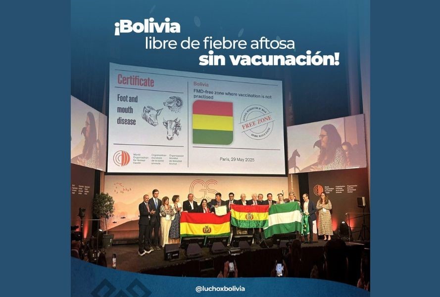 Bolivia es declarada libre de fiebre aftosa y fortalece su competitividad para exportar productos de origen animal
