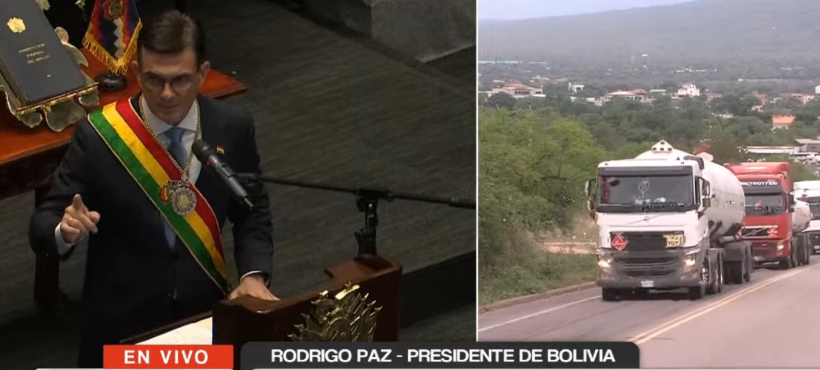 Paz anuncia ingreso de cisternas con combustible a Bolivia