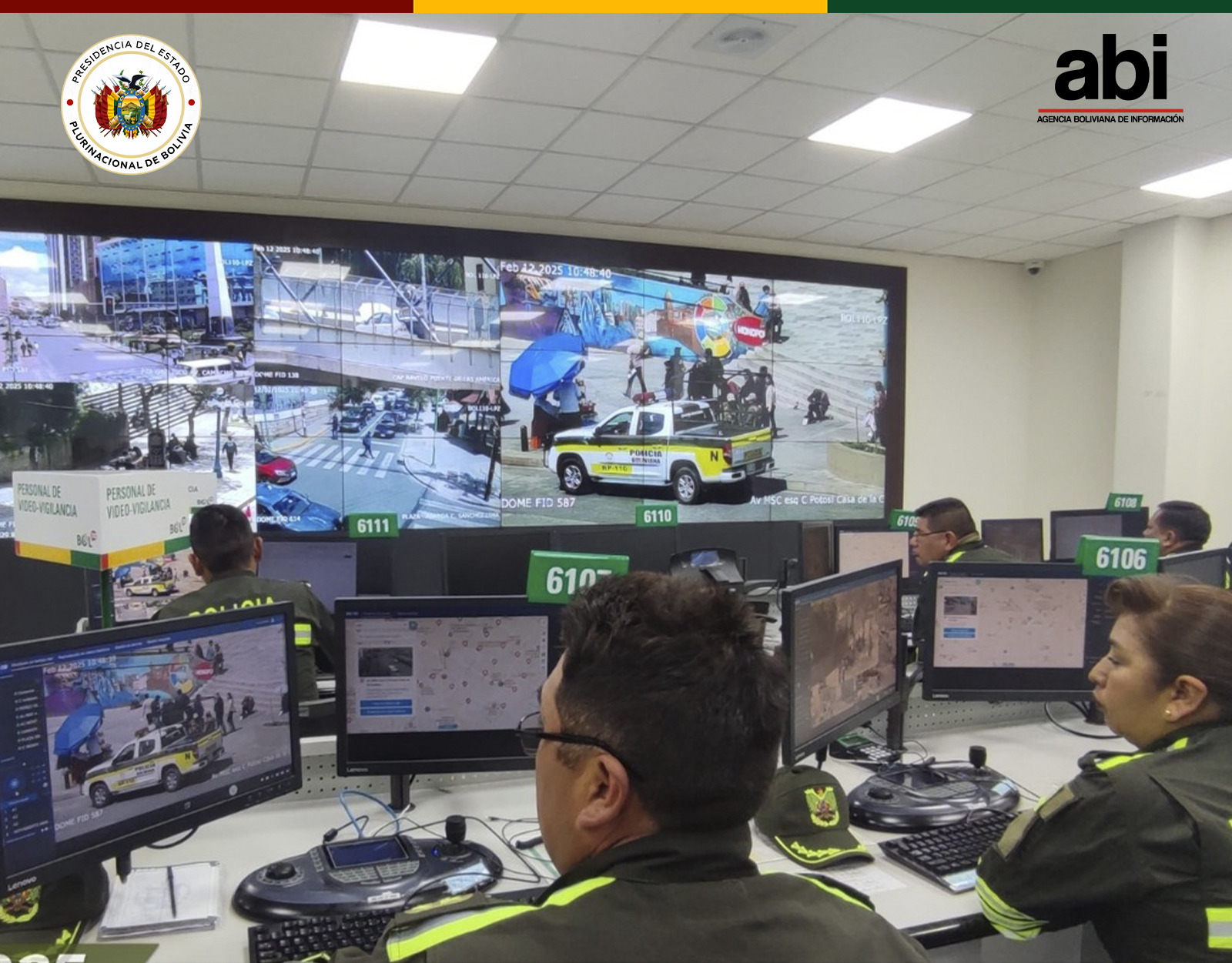 El Centro de Monitoreo del Bol-110: Foto: MinGob.