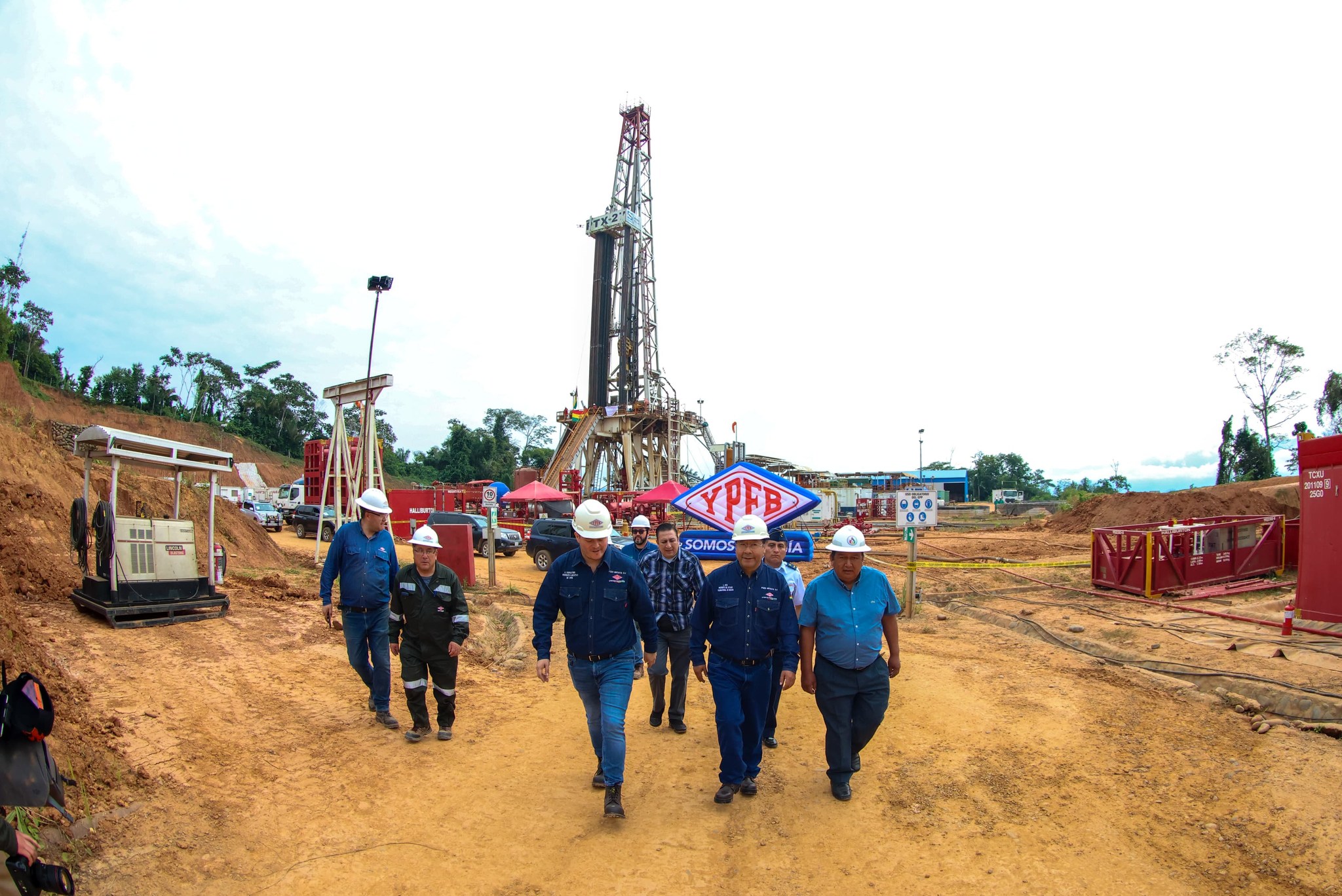 El presidente Luis Arce en el megacampo Mayaya del norte de La Paz. Foto archivo Presidencia