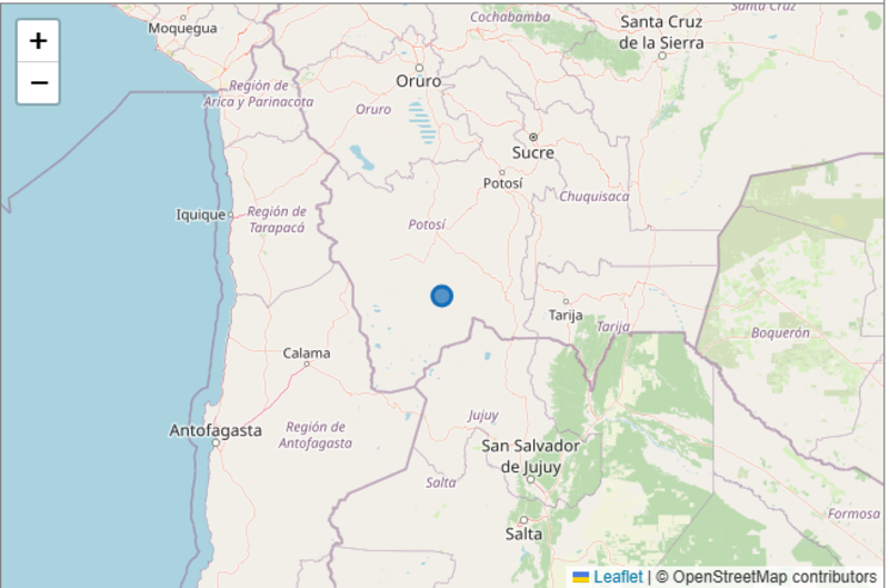 Sismo de magnitud 5.2 se registró en Sud Lípez, Potosí