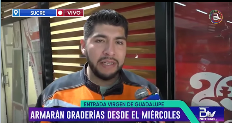 Inician el armado de graderías para la Entrada Folclórica de la Virgen de Guadalupe