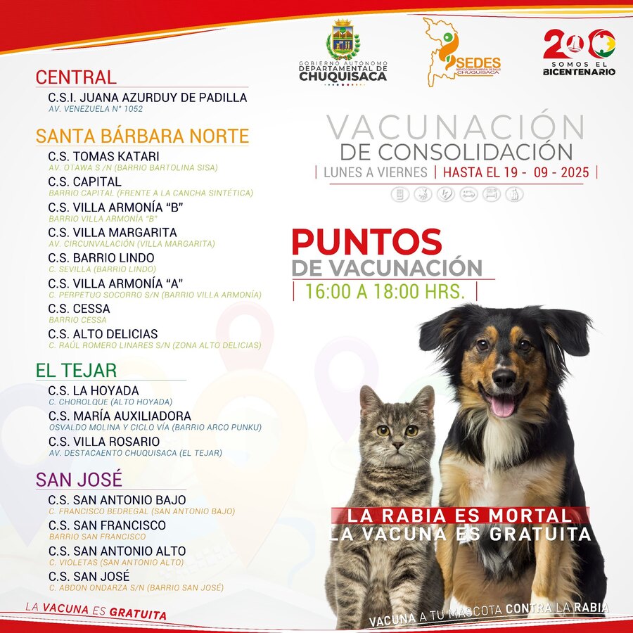 Sucre suma 37 casos de rabia canina y llaman a vacunar a las mascotas