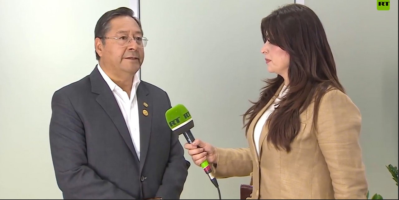 El mandatario boliviano en entrevista exclusiva a RT. Foto captura