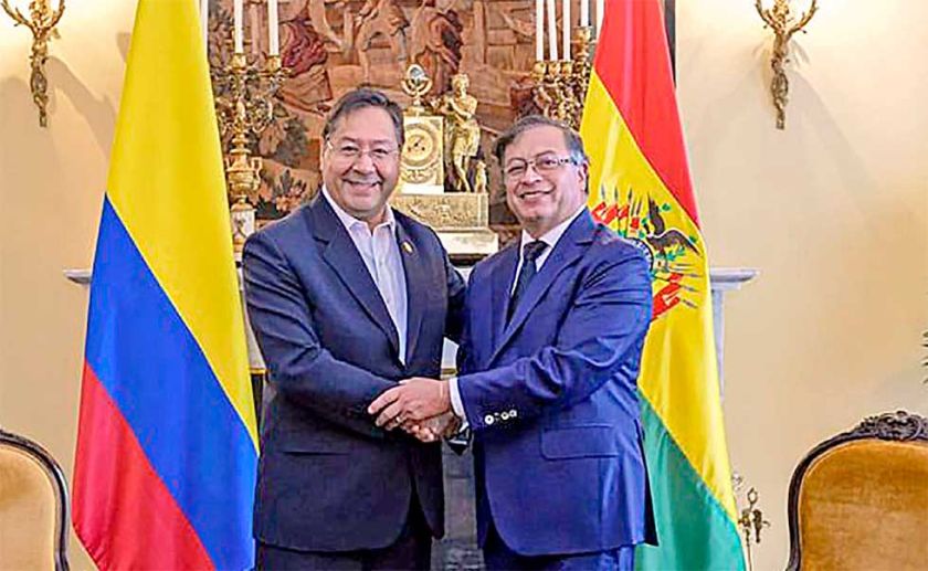 Los presidentes Luis Arce y Gustavo Petro. Foto archivo.