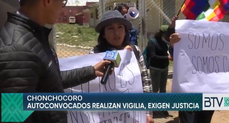 Vigilia civil en Chonchocoro se mantendrá hasta que la justicia dicte sentencia al detenido Fernando Camacho