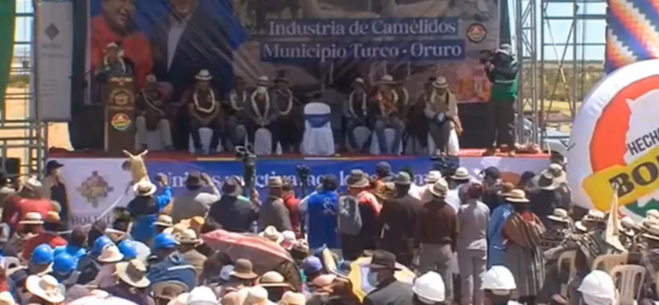 Arce coloca la piedra fundamental que da inicio a la construcción de la industria de camélidos (adelanto)