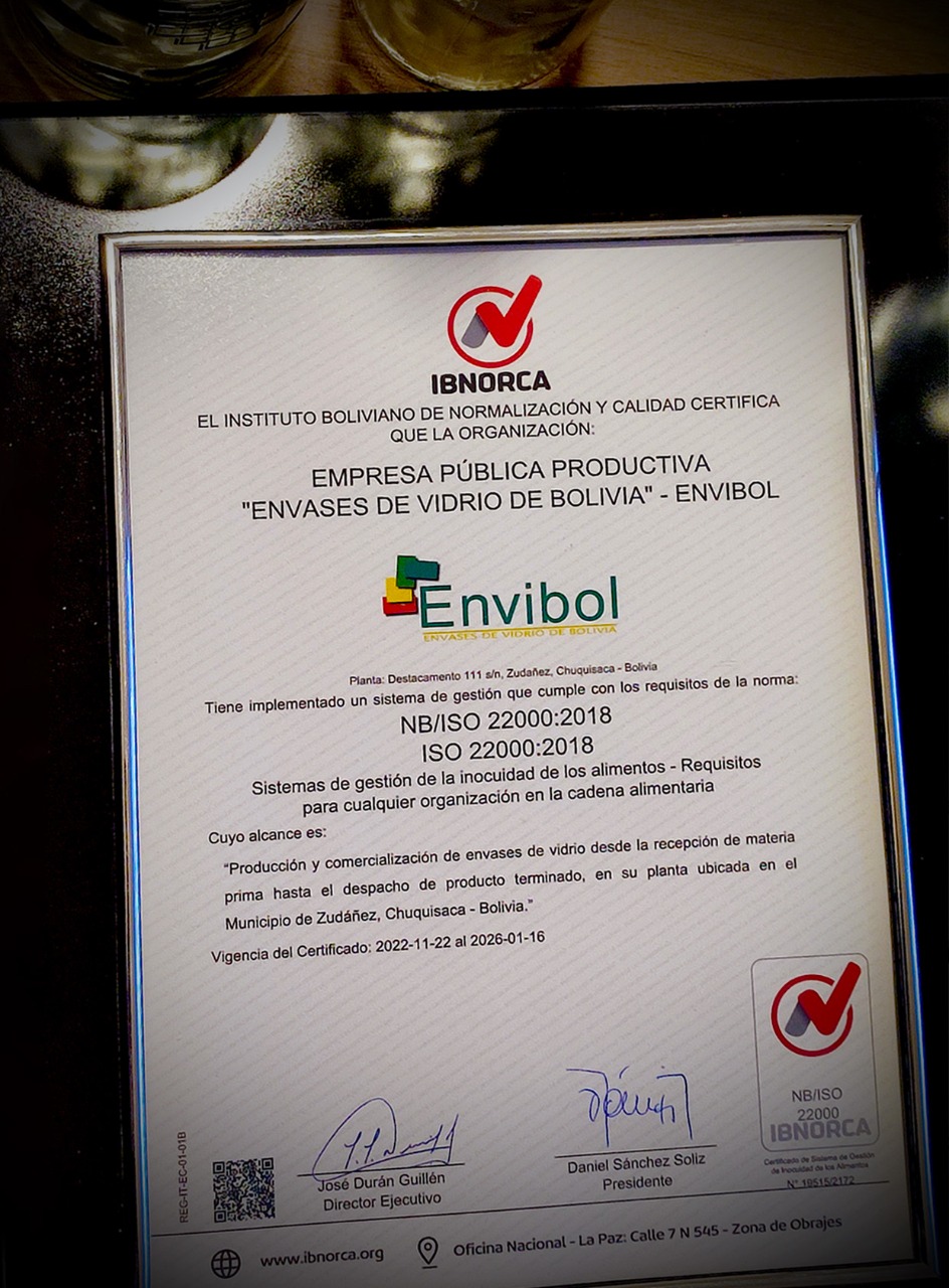 Envibol renueva certificación NB/ISO 22000:2018 y garantiza calidad para clientes “más exigentes”