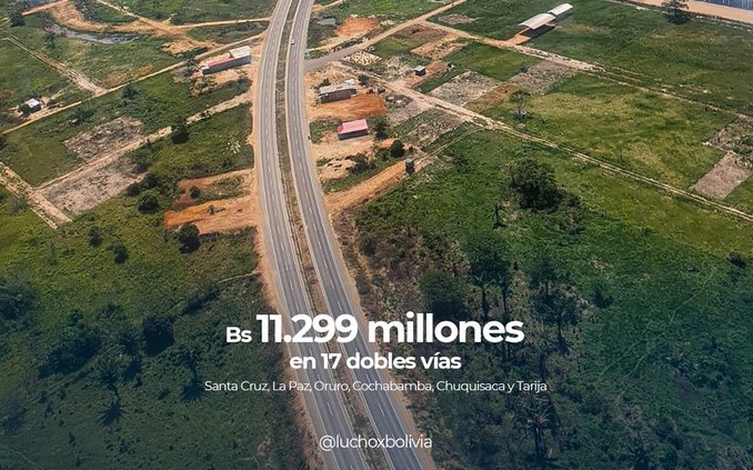 Gobierno invierte Bs 11.299 millones en 17 dobles vías para seis departamentos