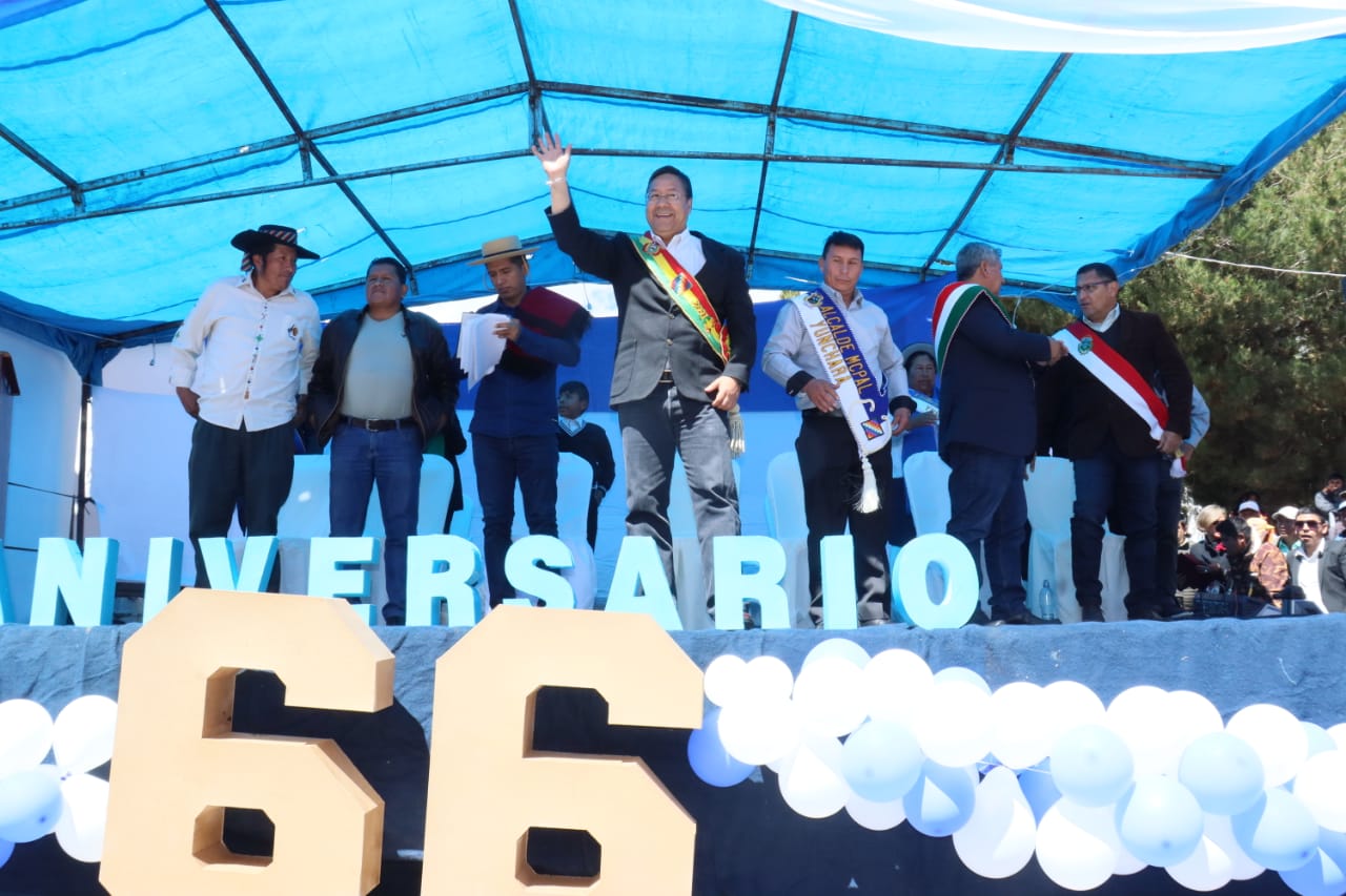 Presidente conmemora 66 años de Yunchará y anuncia una fábrica de vidrio plano en Tarija